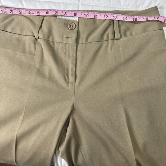Elliott Lauren Two Button Cropped Button Up Taupe Pants Size 12 - Picture 7 of 10